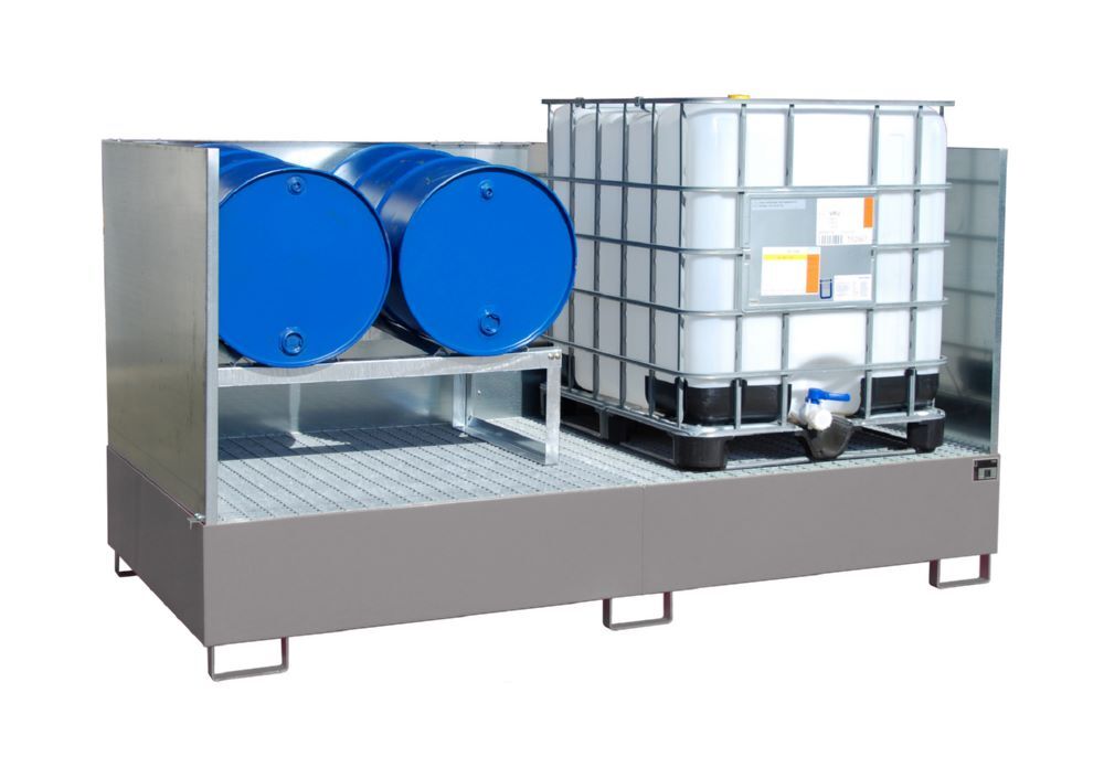 Bauer Südlohn Auffangwanne AW 1000-2/SW lackiert Mausgrau T 1300 x H 1440 x B 2670 mm Produktbild Bauer Südlohn Auffangwanne AW 1000-2/SW lackiert Mausgrau T 1300 x H 1440 x B 2670 mm