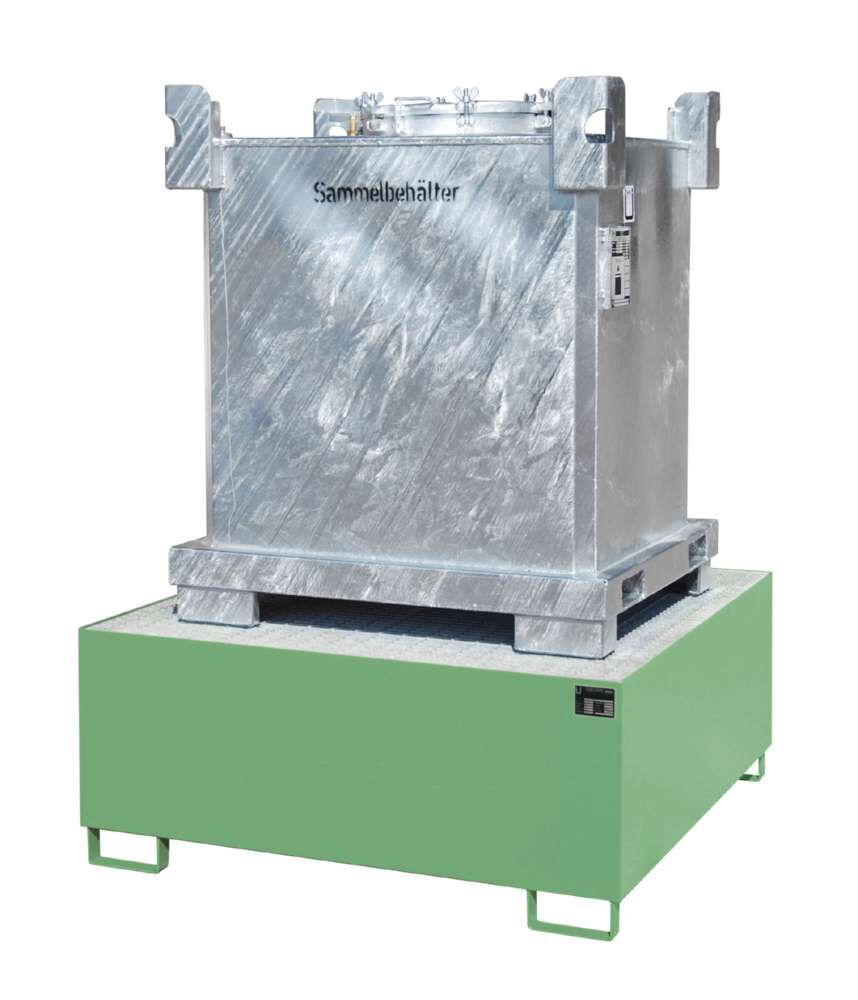 Bauer Auffangwanne AW 1000 Liter 1460 x 630 x 1460 mm resedagrün Produktbild Bauer Auffangwanne AW 1000 Liter 1460 x 630 x 1460 mm resedagrün bild 2