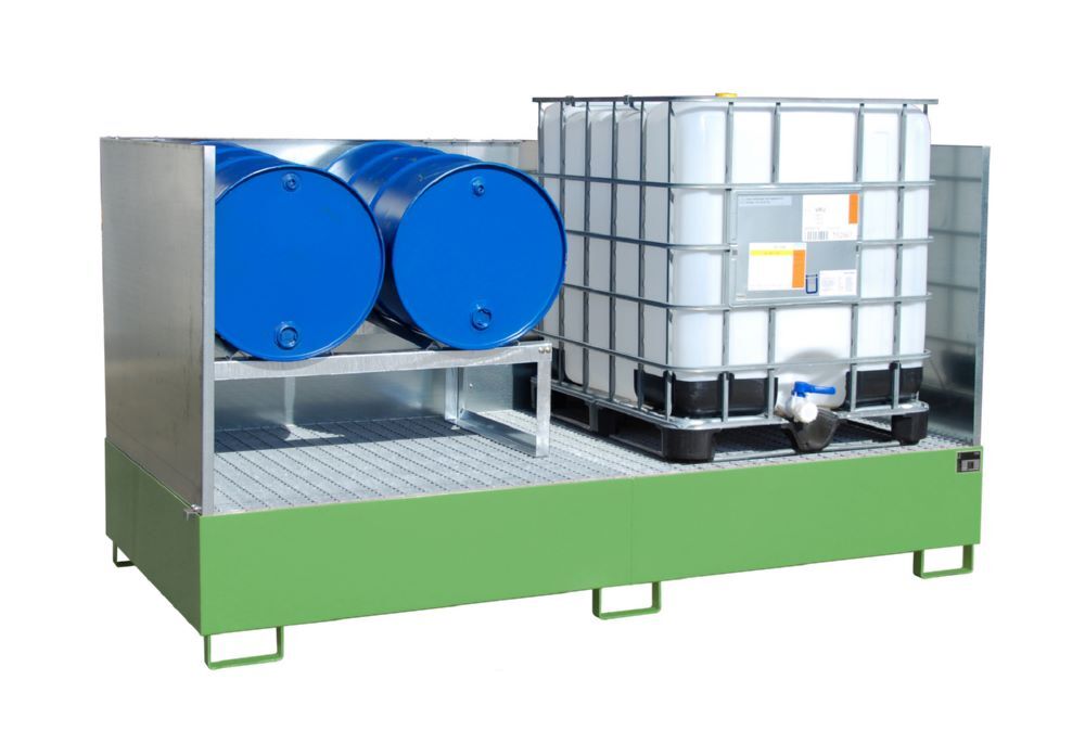 Bauer Südlohn Auffangwanne AW 1000-2/SW Breite 2670 mm lackiert Resedagrün Produktbild Bauer Südlohn Auffangwanne AW 1000-2/SW Breite 2670 mm lackiert Resedagrün