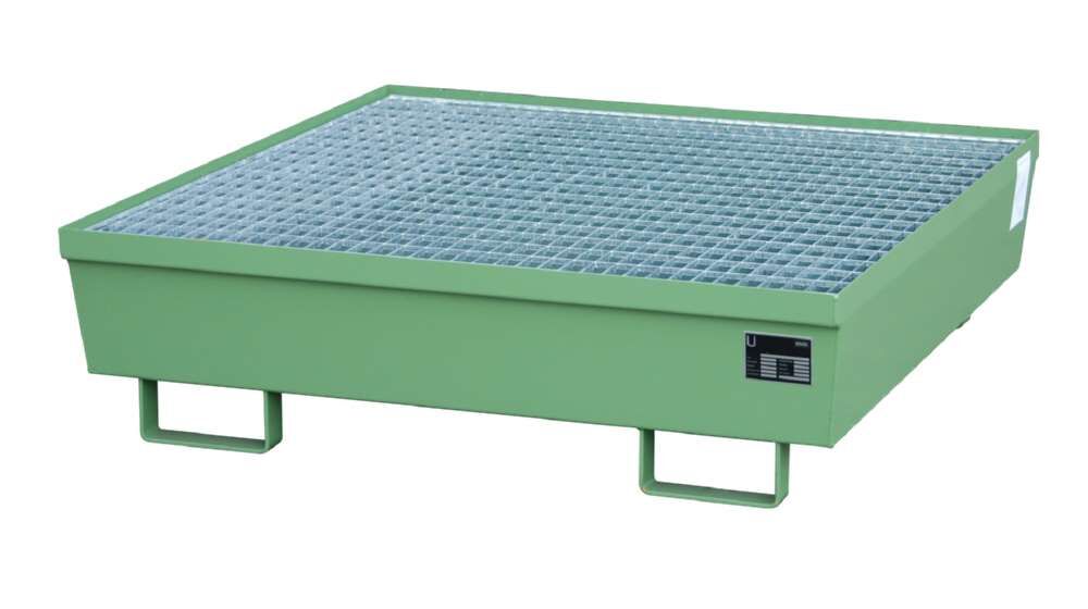 Bauer Auffangwanne AM-4 A 1200 x 335 x 1200 mm lackiert resedagrün Produktbild Bauer Auffangwanne AM-4 A 1200 x 335 x 1200 mm lackiert resedagrün