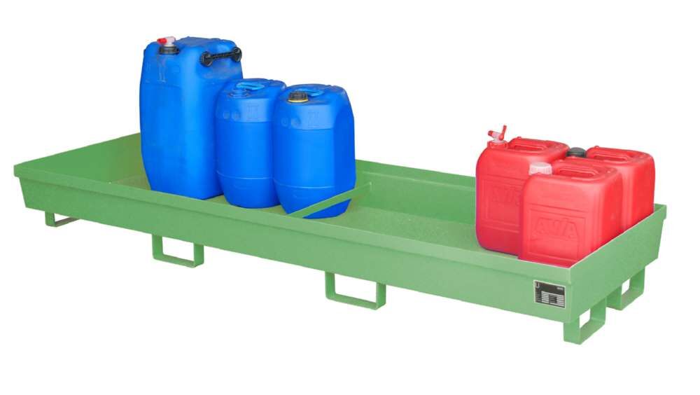 Bauer Auffangwanne AO4B 2400 x 285 x 800 mm lackiert resedagrün Produktbild Bauer Auffangwanne AO4B 2400 x 285 x 800 mm lackiert resedagrün