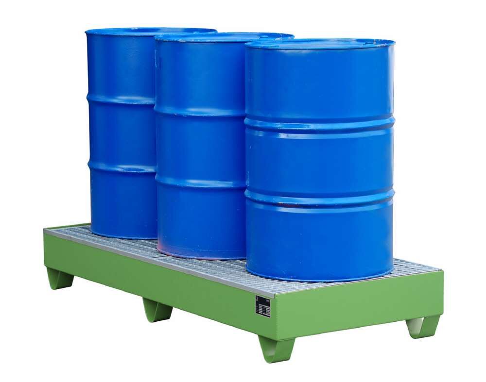 Bauer Auffangwanne 2050 1800 x 275 x 800 mm lackiert Resedagrün Produktbild Bauer Auffangwanne 2050 1800 x 275 x 800 mm lackiert Resedagrün bild 2