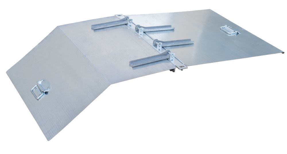 Bauer Deckel für Kippbehälte verzinkt Zweiseitig zu öffnen Produktbild Bauer Deckel für Kippbehälte verzinkt Zweiseitig zu öffnen