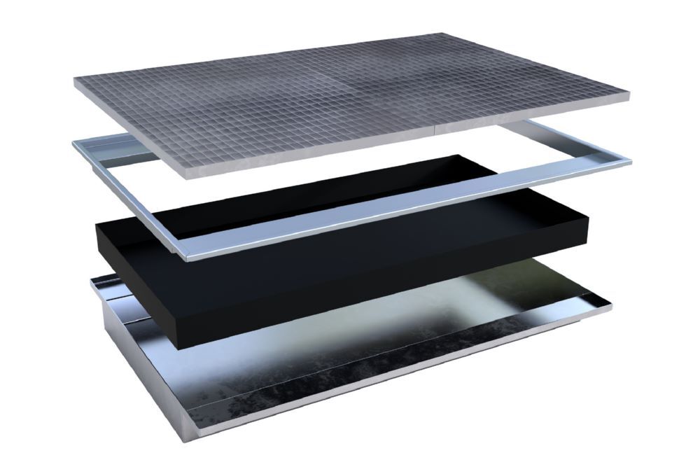 Bauer Südlohn Einhängewanne mit PE-Einsatz B 1765 mm EHW 1800 PE feuerverzinkt Produktbild Bauer Südlohn Einhängewanne mit PE-Einsatz B 1765 mm EHW 1800 PE feuerverzinkt