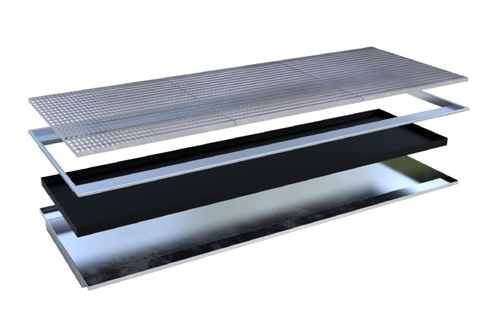 Bauer Südlohn Einhängewanne PE-Einsatz EHW 3300 PE feuerverzinkt B 3265 x  H 115 mm Produktbild Bauer Südlohn Einhängewanne PE-Einsatz EHW 3300 PE feuerverzinkt B 3265 x  H 115 mm