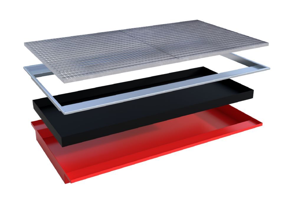 Bauer Südlohn Einhängewanne mit PE-Einsatz EHW 2200 PE lackiert Feuerrot Produktbild Bauer Südlohn Einhängewanne mit PE-Einsatz EHW 2200 PE lackiert Feuerrot