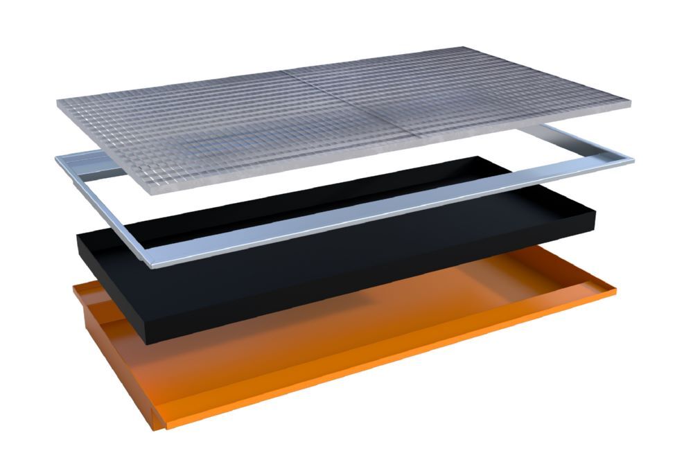 Bauer Südlohn Einhängewanne mit PE-Einsatz EHW 2200 PE lackiert Gelborange Produktbild Bauer Südlohn Einhängewanne mit PE-Einsatz EHW 2200 PE lackiert Gelborange