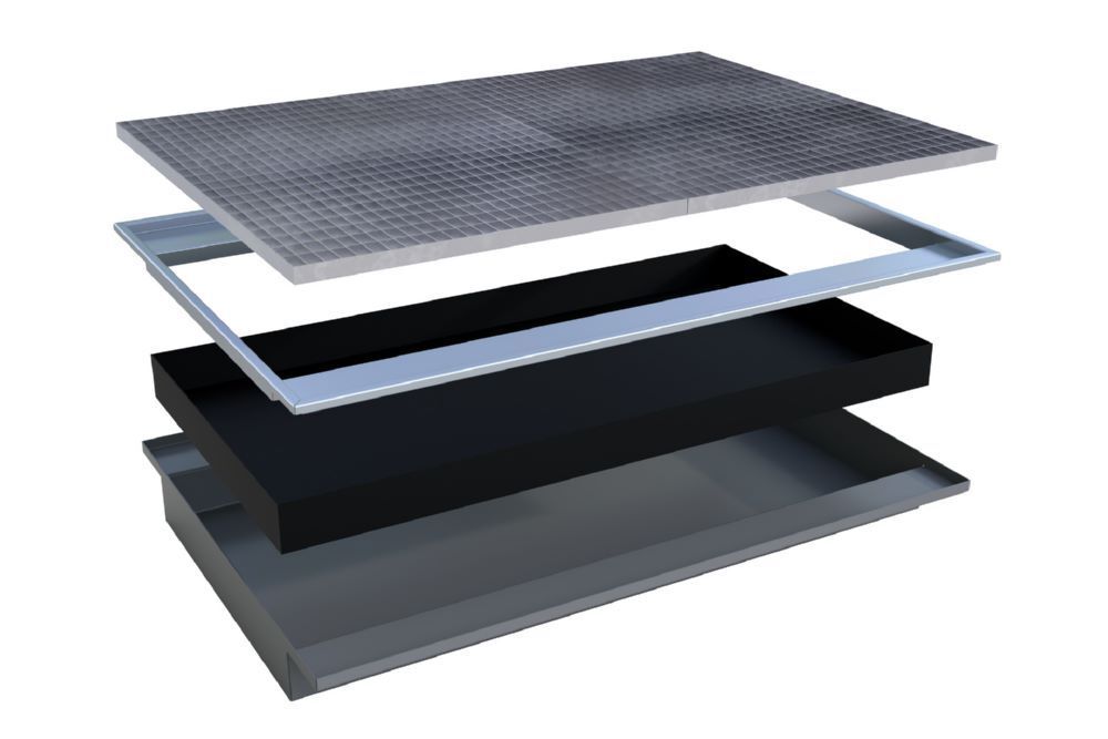 Bauer Südlohn Einhängewanne mit PE-Einsatz EHW 1800 PE lackiert Mausgrau Produktbild Bauer Südlohn Einhängewanne mit PE-Einsatz EHW 1800 PE lackiert Mausgrau bild 2