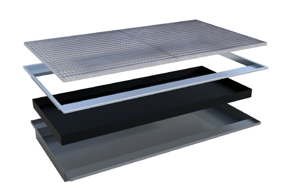 Bauer Südlohn Einhängewanne Breite 2165 mm PE-Einsatz EHW 2200 PE lackiert Mausgrau Produktbild Bauer Südlohn Einhängewanne Breite 2165 mm PE-Einsatz EHW 2200 PE lackiert Mausgrau