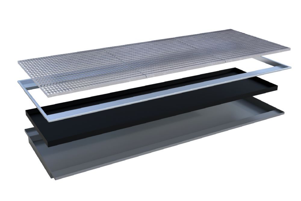 Bauer Südlohn Einhängewanne PE-Einsatz EHW 3300 PE lackiert Mausgrau B 3265 mm Produktbild Bauer Südlohn Einhängewanne PE-Einsatz EHW 3300 PE lackiert Mausgrau B 3265 mm