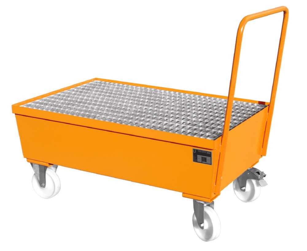 Bauer Fahrbare Auffangwanne AWF2 800 x 695 x 1200 mm lackiert gelborange Produktbild Bauer Fahrbare Auffangwanne AWF2 800 x 695 x 1200 mm lackiert gelborange