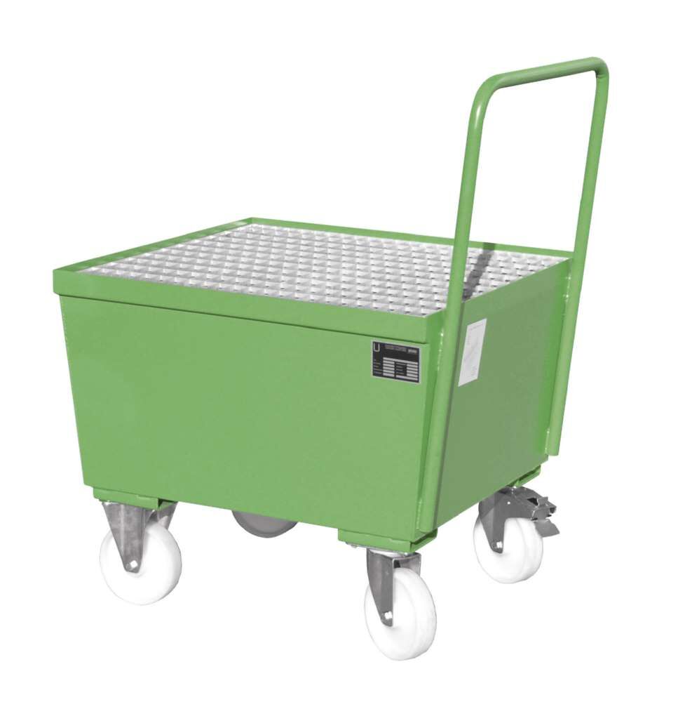 Bauer Fahrbare Auffangwanne AWF1 800 x 695 x 800 mm lackiert resedagrün Produktbild Bauer Fahrbare Auffangwanne AWF1 800 x 695 x 800 mm lackiert resedagrün