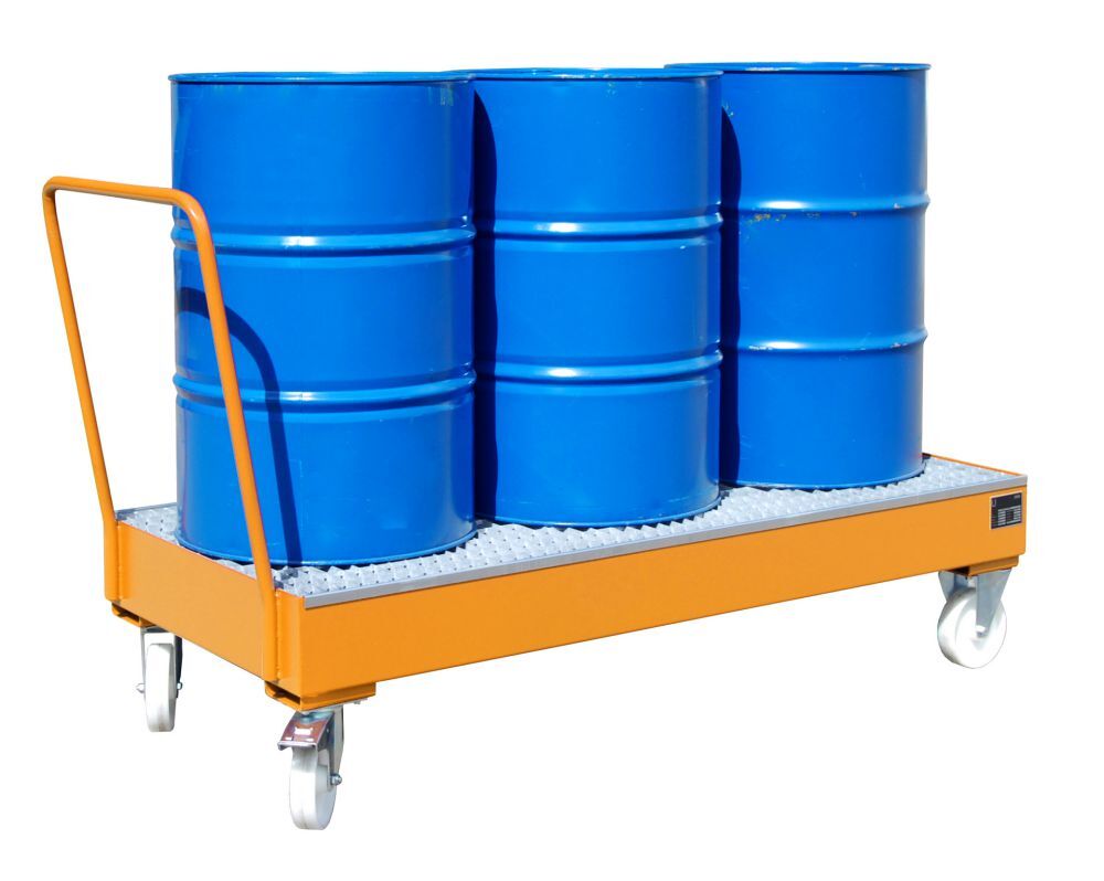 Bauer Fahrbare Auffangwanne 2050 SR lackiert Gelborange Produktbild Bauer Fahrbare Auffangwanne 2050 SR lackiert Gelborange