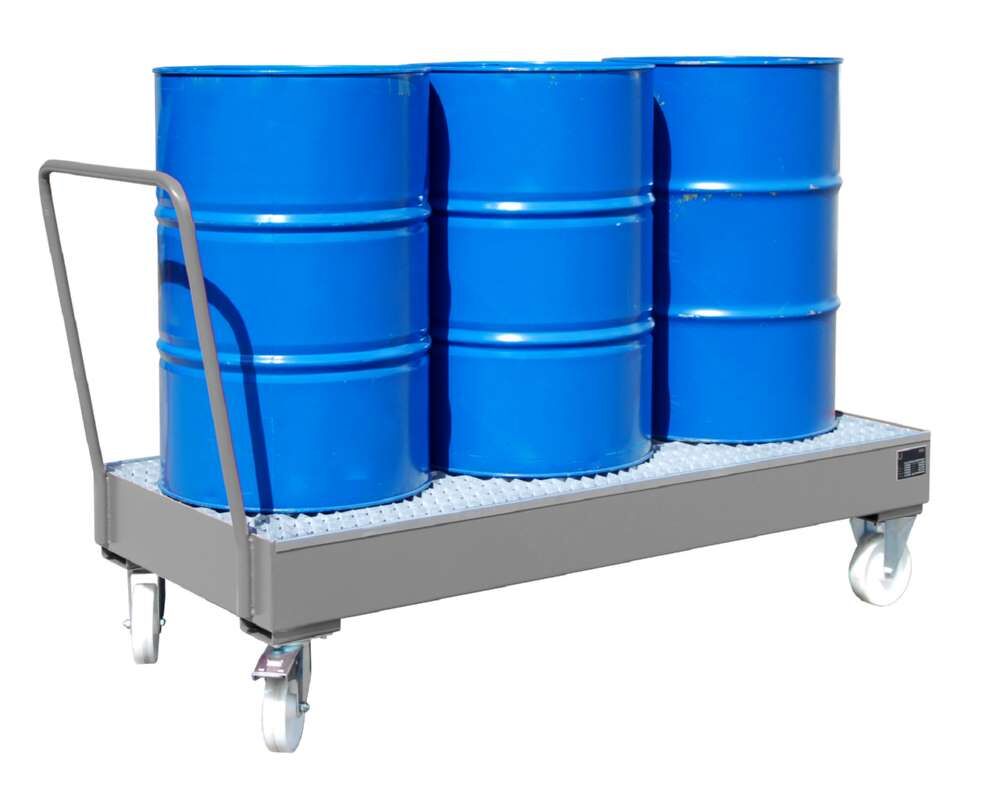 Bauer Fahrbare Auffangwanne 2050 SR 800 x 435 x 1800 mm mausgrau Produktbild Bauer Fahrbare Auffangwanne 2050 SR 800 x 435 x 1800 mm mausgrau