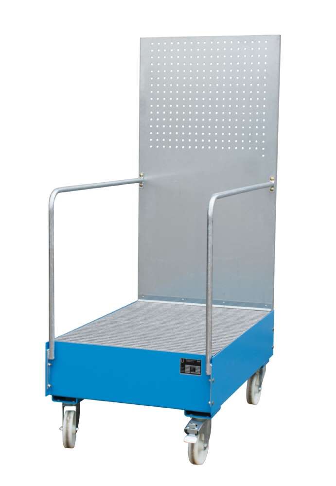 Bauer Fahrbare Auffangwanne 1280 x 2015 x 800 mm Lochplattenwand LPW 200 3 lichtblau Produktbild Bauer Fahrbare Auffangwanne 1280 x 2015 x 800 mm Lochplattenwand LPW 200 3 lichtblau