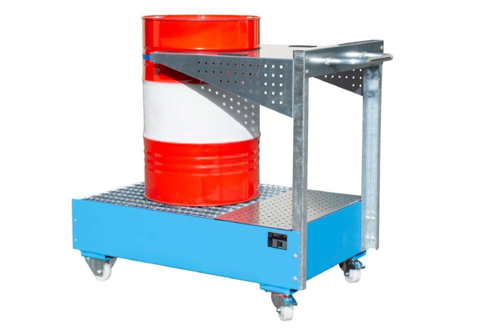 Bauer Fahrbare Auffangwanne 1450 x 1195 x 800 mm Lochplattenwand LPW 200 4 lichtblau Produktbild Bauer Fahrbare Auffangwanne 1450 x 1195 x 800 mm Lochplattenwand LPW 200 4 lichtblau bild 3