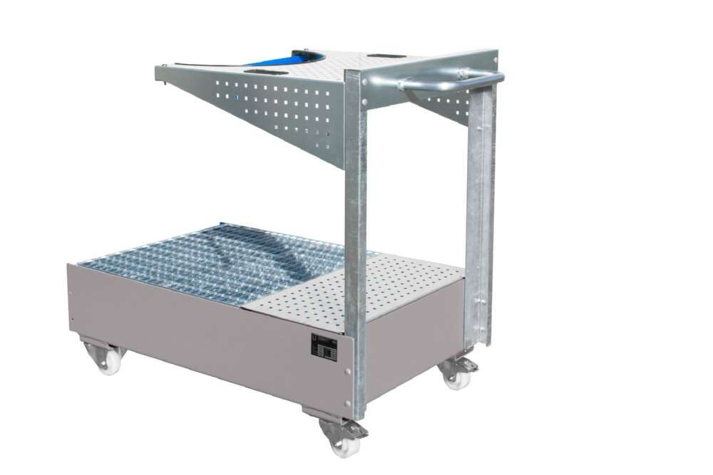 Bauer Fahrbare Auffangwanne 1450 x 1195 x 800 mm Lochplattenwand LPW 200 4 mausgrau Produktbild Bauer Fahrbare Auffangwanne 1450 x 1195 x 800 mm Lochplattenwand LPW 200 4 mausgrau