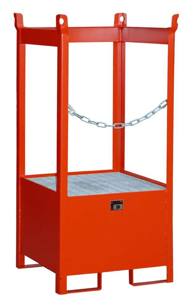 Bauer Fass Stapelpalette FSP 1 lackiert 755 x 1590 x 755 mm feuerrot Produktbild Bauer Fass Stapelpalette FSP 1 lackiert 755 x 1590 x 755 mm feuerrot