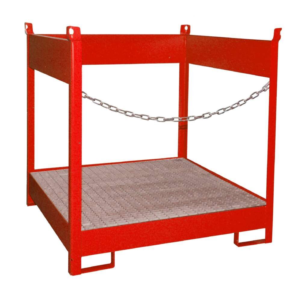 Bauer Fass Stapelpalette FSP 4 lackiert 1405 x 1435 x 1405 mm feuerrot Produktbild Bauer Fass Stapelpalette FSP 4 lackiert 1405 x 1435 x 1405 mm feuerrot