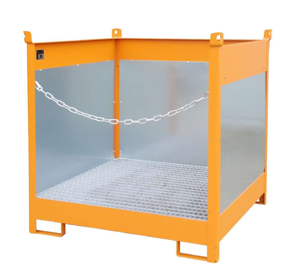 Bauer Fass Stapelpalette FSP 4G 1400 x 1435 x 1400 mm lackiert gelborange Produktbild Bauer Fass Stapelpalette FSP 4G 1400 x 1435 x 1400 mm lackiert gelborange