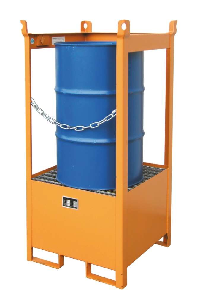 Bauer Fass Stapelpalette FSP 1 lackiert 755 x 1590 x 755 mm gelborange Produktbild Bauer Fass Stapelpalette FSP 1 lackiert 755 x 1590 x 755 mm gelborange bild 3