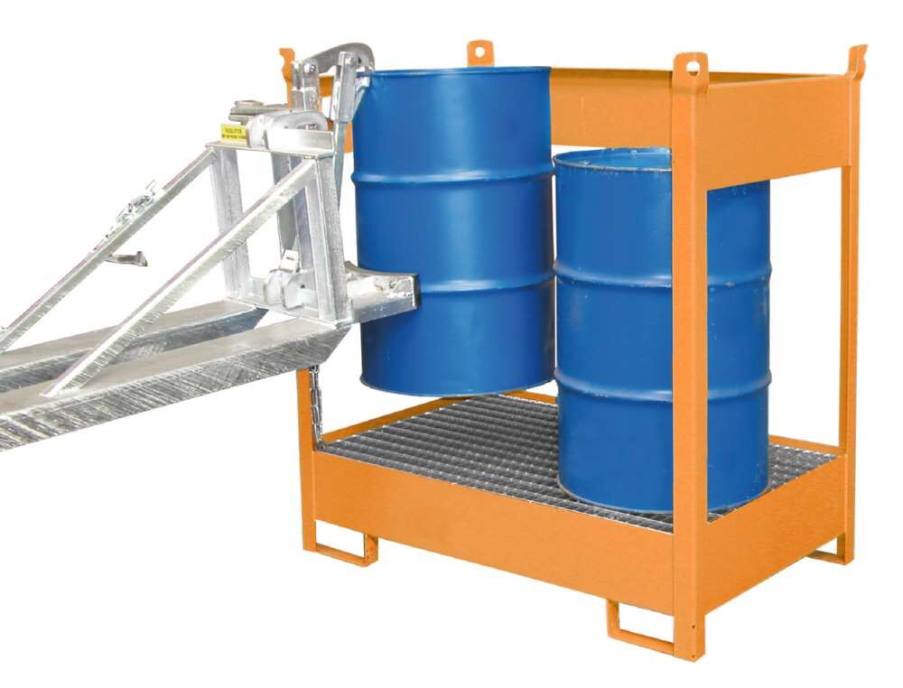 Bauer Fass Stapelpalette FSP 2 lackiert 1405 x 1490 x 915 mm gelborange Produktbild Bauer Fass Stapelpalette FSP 2 lackiert 1405 x 1490 x 915 mm gelborange bild 2