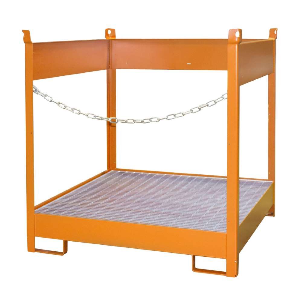 Bauer Fass Stapelpalette FSP 4 lackiert 1405 x 1435 x 1405 mm gelborange Produktbild Bauer Fass Stapelpalette FSP 4 lackiert 1405 x 1435 x 1405 mm gelborange