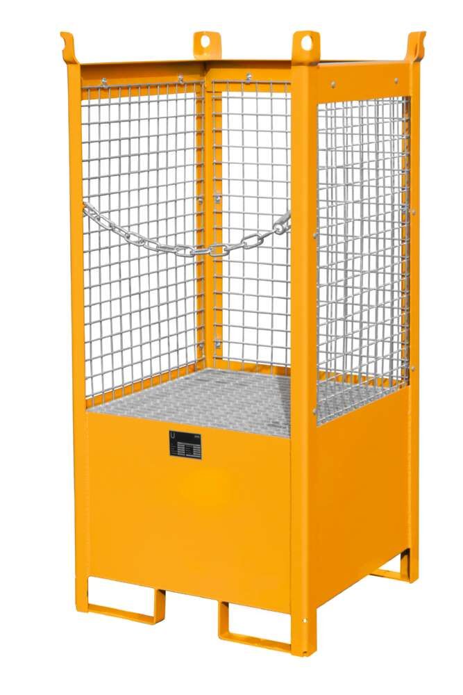 Bauer Fass Stapelpalette FSP 1D 755 x 1590 x 755 mm lackiert gelborange Produktbild Bauer Fass Stapelpalette FSP 1D 755 x 1590 x 755 mm lackiert gelborange