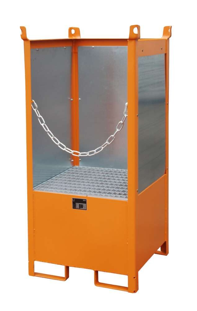 Bauer Fass Stapelpalette FSP 1G 755 x 1590 x 755 mm lackiert gelborange Produktbild Bauer Fass Stapelpalette FSP 1G 755 x 1590 x 755 mm lackiert gelborange