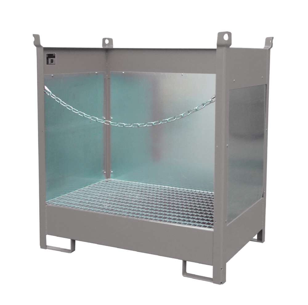 Bauer Fass Stapelpalette FSP 2G 1405 x 1490 x 915 mm lackiert mausgrau Produktbild Bauer Fass Stapelpalette FSP 2G 1405 x 1490 x 915 mm lackiert mausgrau