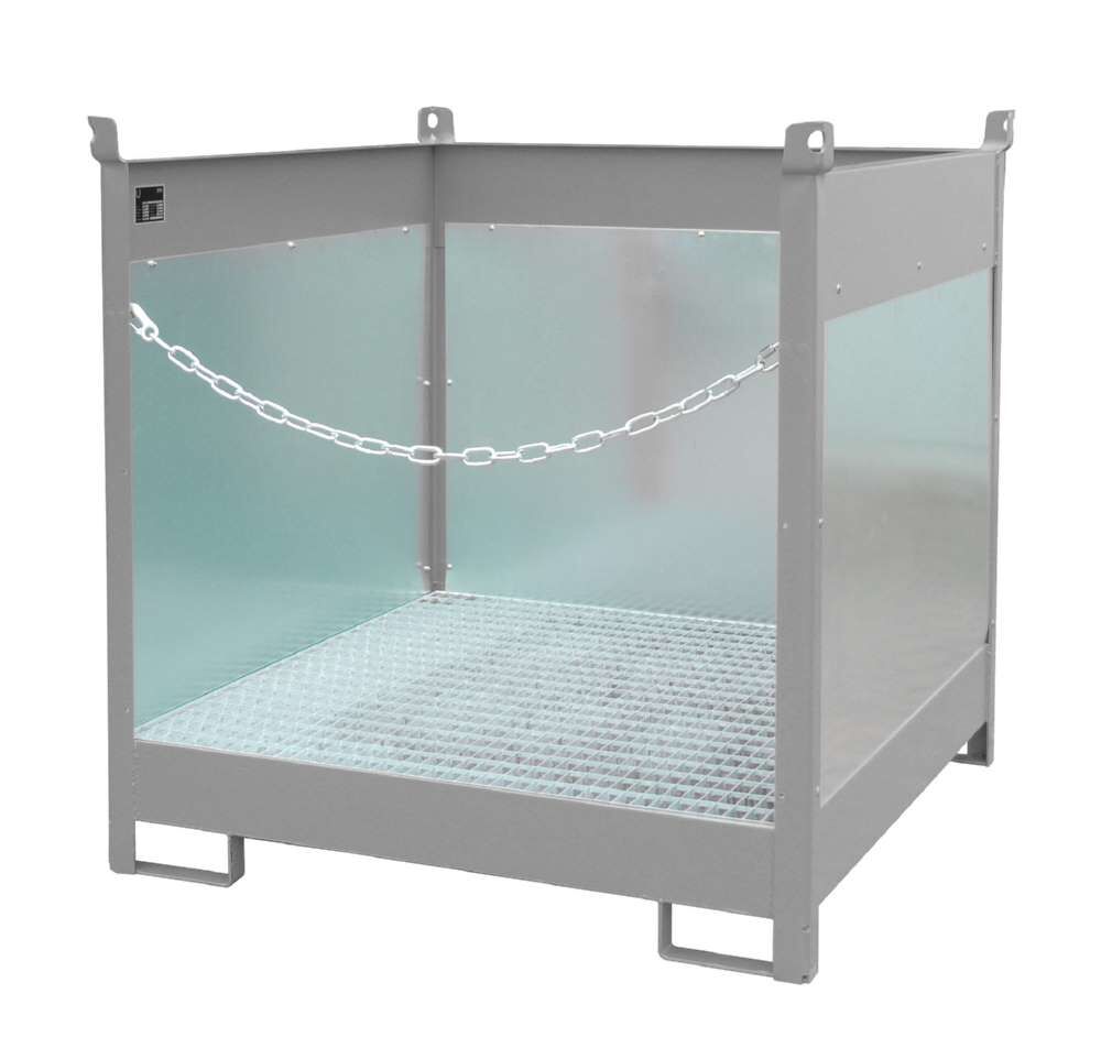 Bauer Fass Stapelpalette FSP 4G 1400 x 1435 x 1400 mm lackiert mausgrau Produktbild Bauer Fass Stapelpalette FSP 4G 1400 x 1435 x 1400 mm lackiert mausgrau