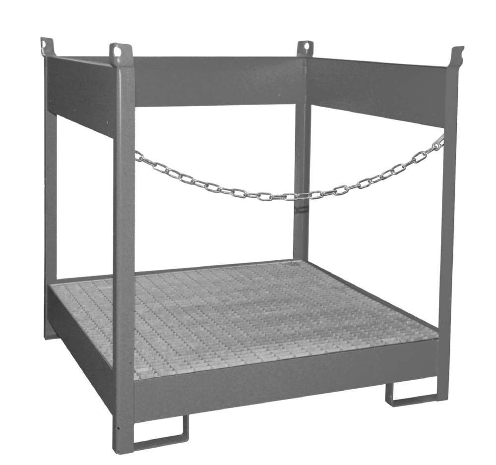 Bauer Fass Stapelpalette FSP 4 lackiert 1405 x 1435 x 1405 mm mausgrau Produktbild Bauer Fass Stapelpalette FSP 4 lackiert 1405 x 1435 x 1405 mm mausgrau