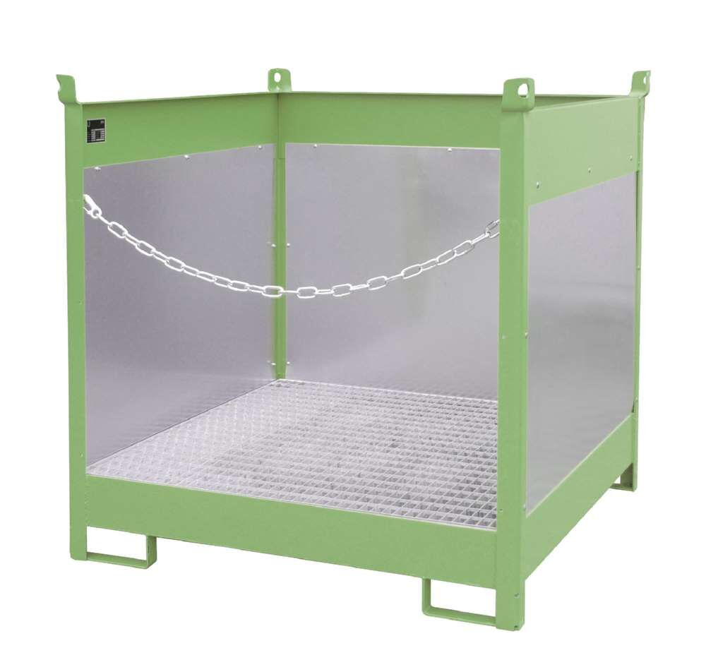 Bauer Fass Stapelpalette FSP 4G 1400 x 1435 x 1400 mm lackiert resedagrün Produktbild Bauer Fass Stapelpalette FSP 4G 1400 x 1435 x 1400 mm lackiert resedagrün