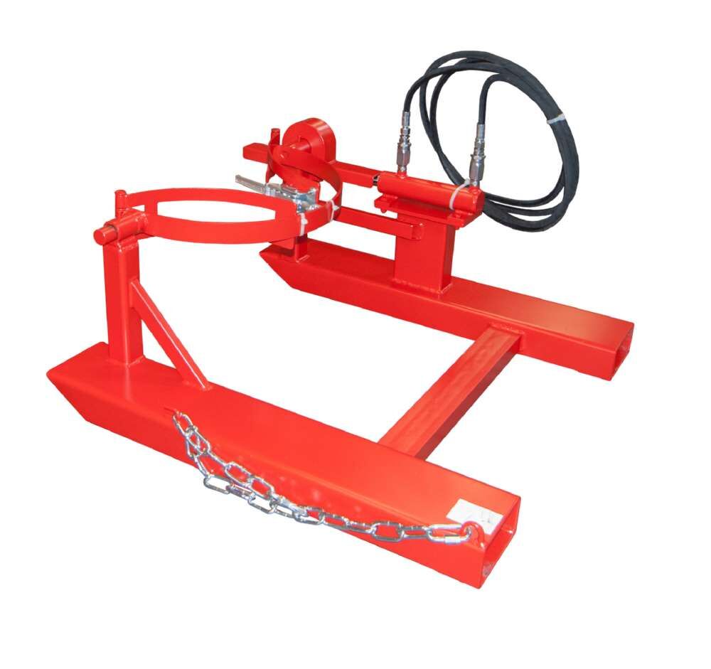 Bauer Fasskipper FD-H Kippvorgang mit Hubzylinder lackiert feuerrot Produktbild Bauer Fasskipper FD-H Kippvorgang mit Hubzylinder lackiert feuerrot bild 2