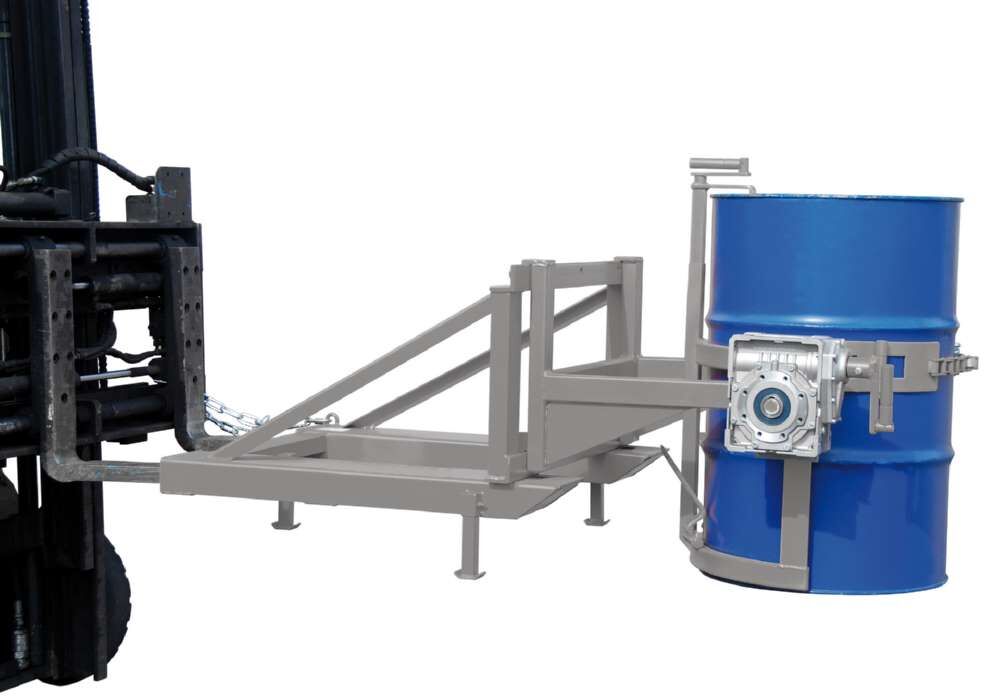 Bauer Fasskipper FD/L-HK für 110-220 l Fässer lackiert mausgrau Produktbild Bauer Fasskipper FD/L-HK für 110-220 l Fässer lackiert mausgrau bild 3