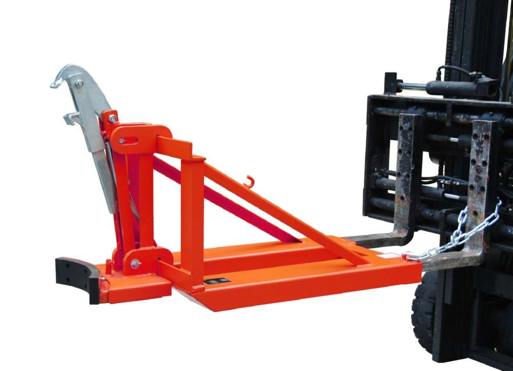 Bauer Fasslifter RS-I/D 91 für gefüllte Kunststoff-Deckelfässer lackiert feuerrot Produktbild Bauer Fasslifter RS-I/D 91 für gefüllte Kunststoff-Deckelfässer lackiert feuerrot