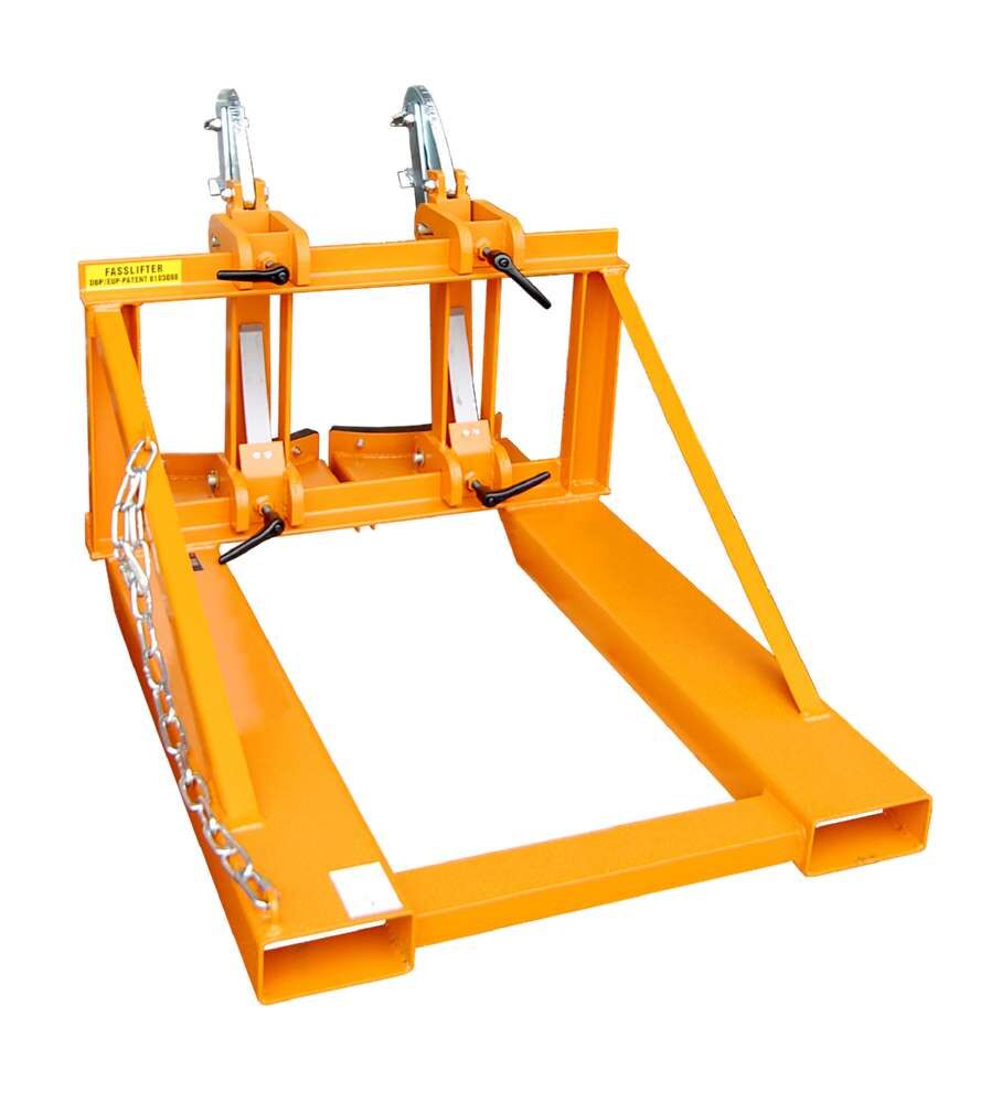 Bauer Fasslifter RS-II/D 91 für 2 Fässer lackiert gelborange Produktbild Bauer Fasslifter RS-II/D 91 für 2 Fässer lackiert gelborange