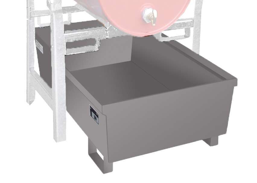 Bauer Fassregal FRA 1 Auffangwanne 1200 x 415 x 800 mm lackiert mausgrau Produktbild Bauer Fassregal FRA 1 Auffangwanne 1200 x 415 x 800 mm lackiert mausgrau