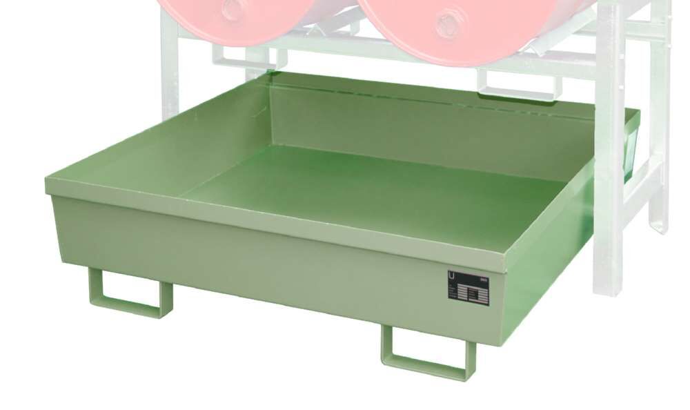 Bauer Fassregal FRA 2 Auffangwanne 1200 x 335 x 1200 mm lackiert resedagrün Produktbild Bauer Fassregal FRA 2 Auffangwanne 1200 x 335 x 1200 mm lackiert resedagrün