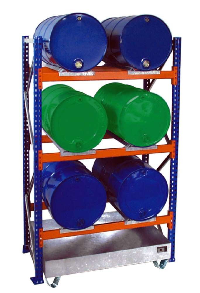 Bauer Fassregal mit Auffangwanne 3002 1510 x 2500 x 1200 mm verzinkt Produktbild Bauer Fassregal mit Auffangwanne 3002 1510 x 2500 x 1200 mm verzinkt