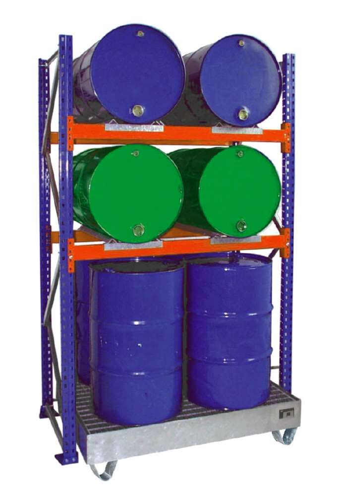 Bauer Fassregal mit Auffangwanne 3010 1510 x 2500 x 1200 mm verzinkt Produktbild Bauer Fassregal mit Auffangwanne 3010 1510 x 2500 x 1200 mm verzinkt