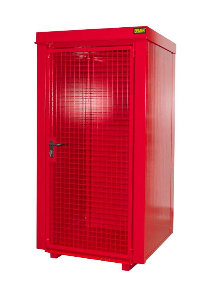 Bauer Gasflaschen Container GFC B M0 1185 x 2210 x 1095 mm lackiert feuerrot Produktbild Bauer Gasflaschen Container GFC B M0 1185 x 2210 x 1095 mm lackiert feuerrot