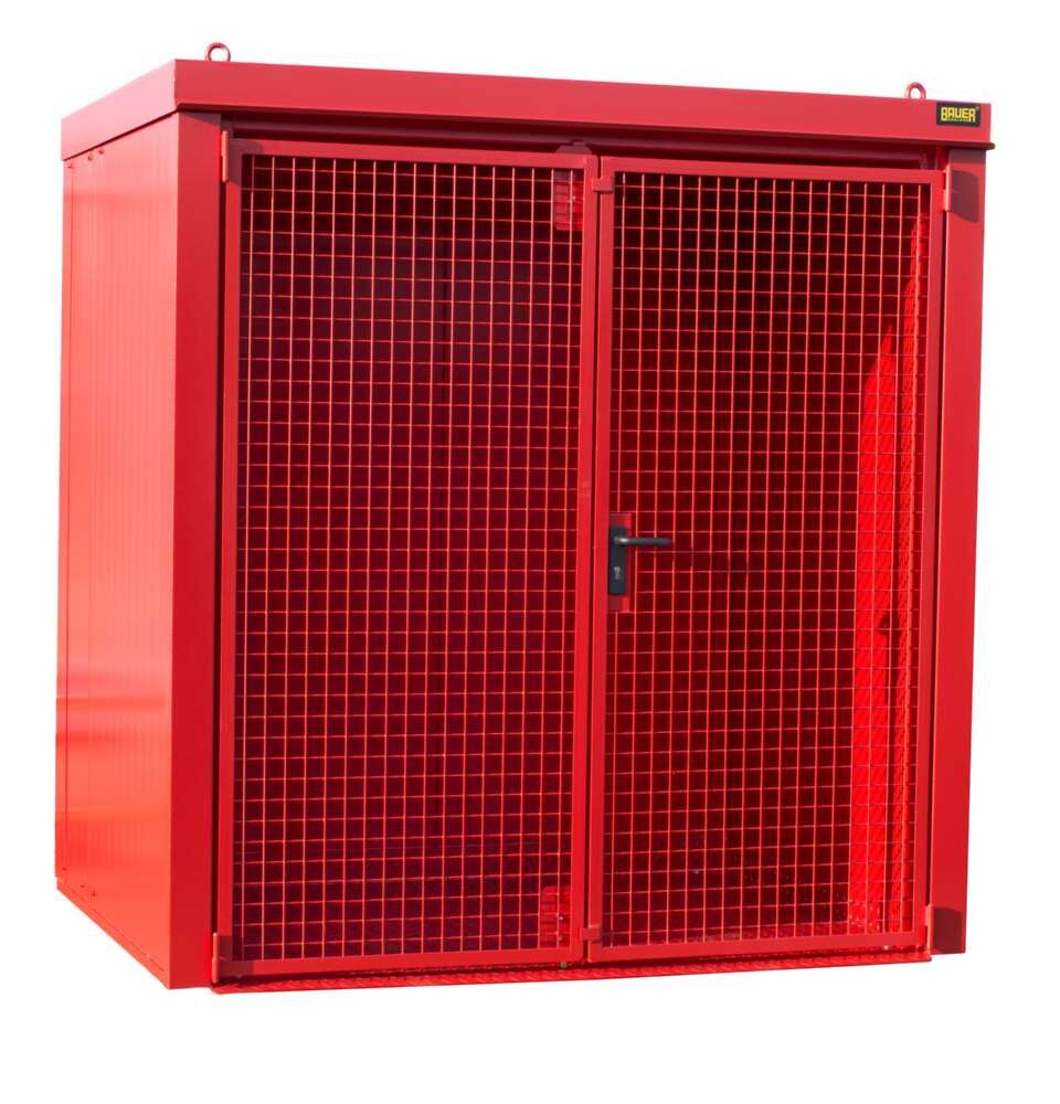 Bauer Gasflaschen Container GFC B M2 2125 x 2265 x 1575 mm lackiert feuerrot Produktbild Bauer Gasflaschen Container GFC B M2 2125 x 2265 x 1575 mm lackiert feuerrot