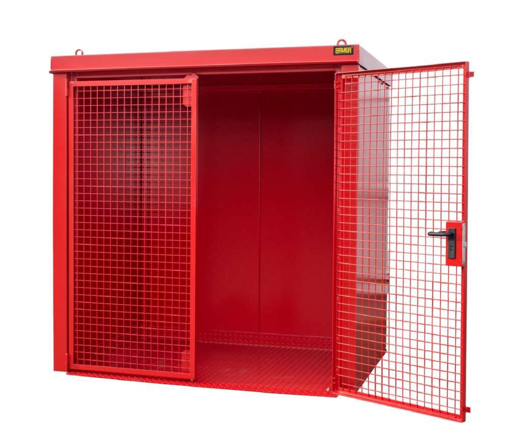 Bauer Gasflaschen Container GFC B M2 2125 x 2265 x 1575 mm lackiert feuerrot Produktbild Bauer Gasflaschen Container GFC B M2 2125 x 2265 x 1575 mm lackiert feuerrot bild 2