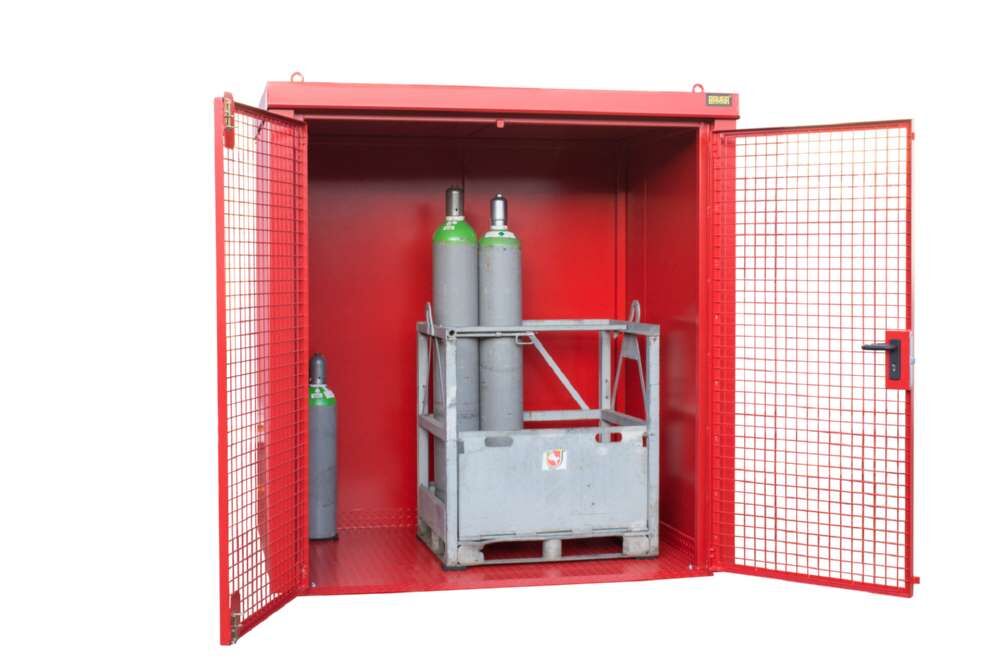 Bauer Gasflaschen Container GFC B M2 2125 x 2265 x 1575 mm lackiert feuerrot Produktbild Bauer Gasflaschen Container GFC B M2 2125 x 2265 x 1575 mm lackiert feuerrot bild 3