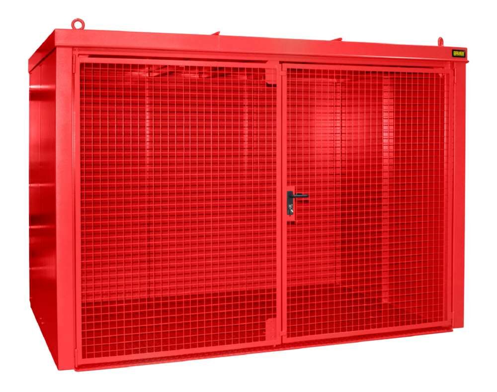 Bauer Gasflaschen Container GFC B M5 3120 x 2295 x 2180 mm lackiert feuerrot Produktbild Bauer Gasflaschen Container GFC B M5 3120 x 2295 x 2180 mm lackiert feuerrot