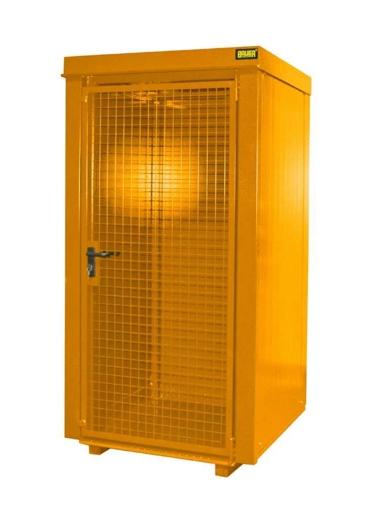 Bauer Gasflaschen Container GFC B M0 1185 x 2210 x 1095 mm lackiert gelborange Produktbild Bauer Gasflaschen Container GFC B M0 1185 x 2210 x 1095 mm lackiert gelborange