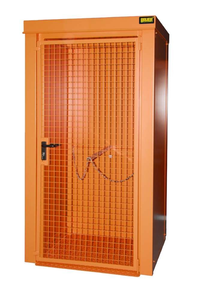 Bauer Gasflaschen Container GFC B M0 1185 x 2210 x 1095 mm lackiert gelborange Produktbild Bauer Gasflaschen Container GFC B M0 1185 x 2210 x 1095 mm lackiert gelborange bild 2