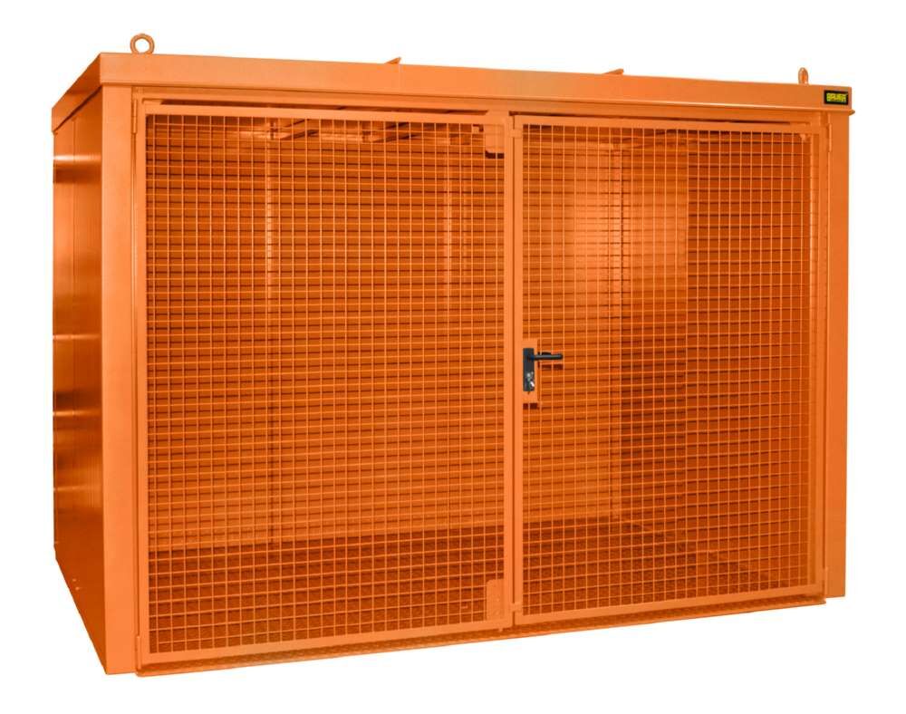 Bauer Gasflaschen Container GFC B M4 3120 x 2295 x 1575 mm lackiert gelborange Produktbild Bauer Gasflaschen Container GFC B M4 3120 x 2295 x 1575 mm lackiert gelborange