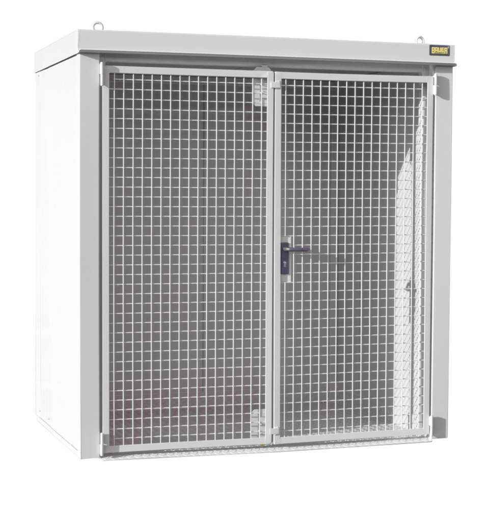 Bauer Gasflaschen Container GFC B M1 2120 x 2265 x 1180 mm lackiert grauweiß Produktbild Bauer Gasflaschen Container GFC B M1 2120 x 2265 x 1180 mm lackiert grauweiß